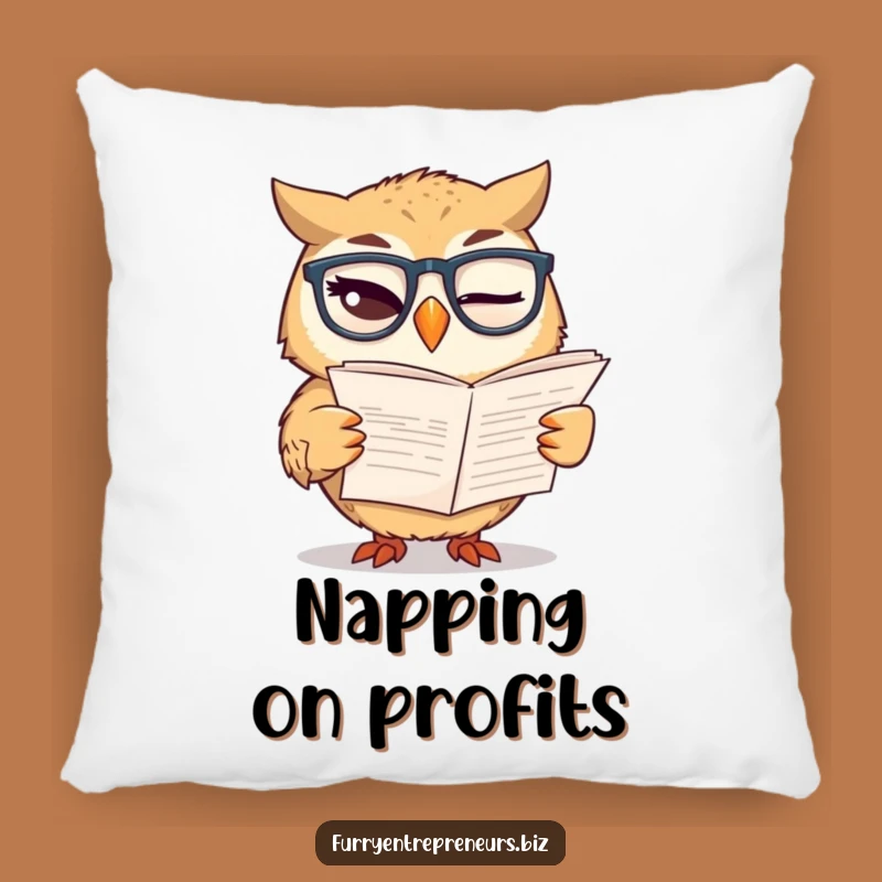 Funny Owl Reading Pillow: Winking Owl Glasses & Report Comfort, Cozy Funny Gift!