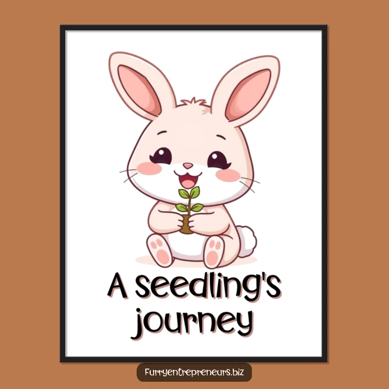 Funny Rabbit Gardener Digital Art: Instant Natural Charm