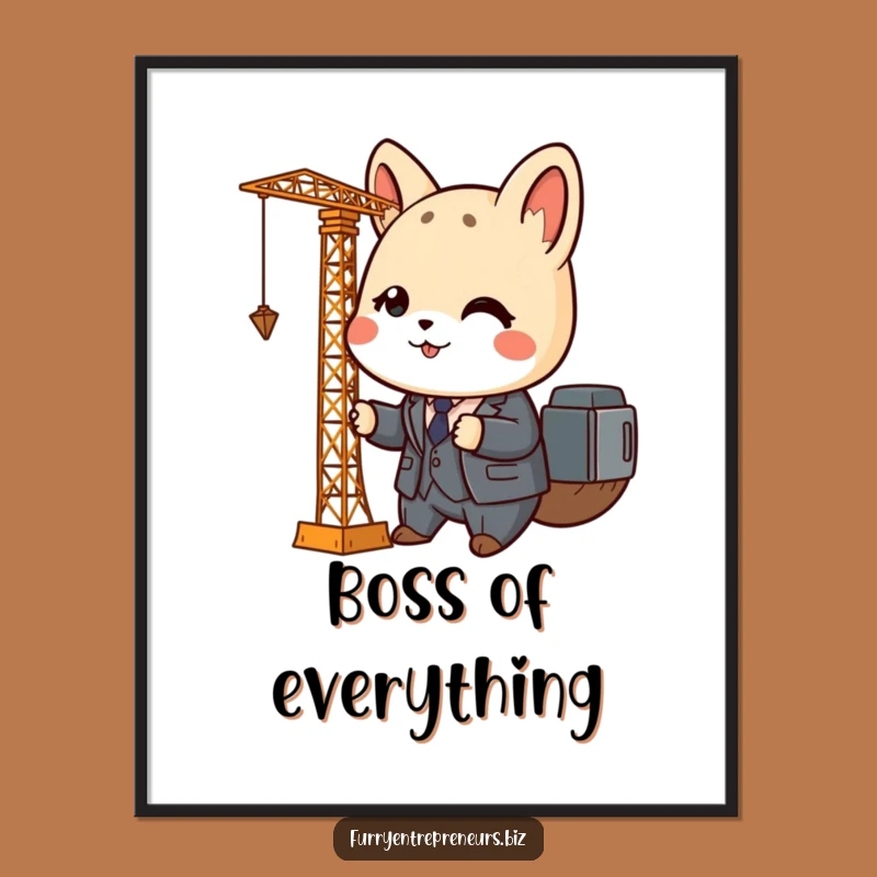 Funny Animal Business Digital Art: Instant Tiny Suit, Printable Hilarious Decor Gift