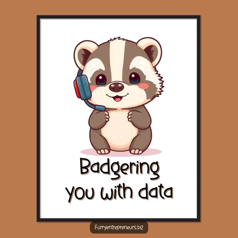 Funny Badger Presentation Digital Art: Instant Hilarious Office Decor