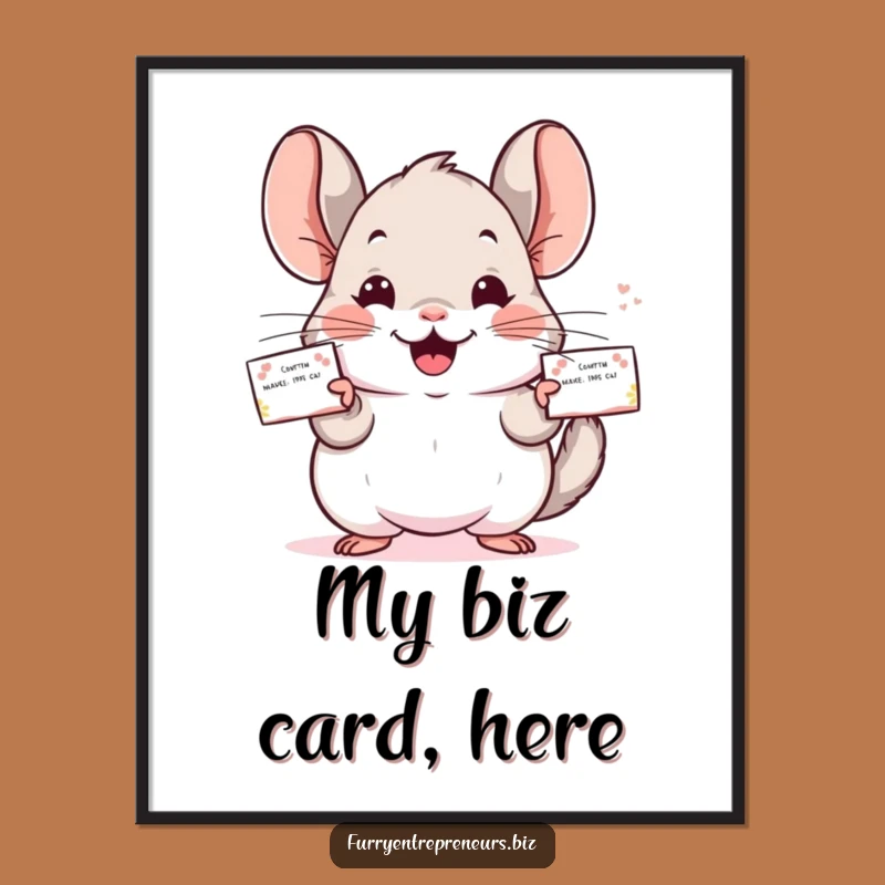 Funny Chinchilla Digital Art: Distribute Cheerful Business Card Vibes Instantly