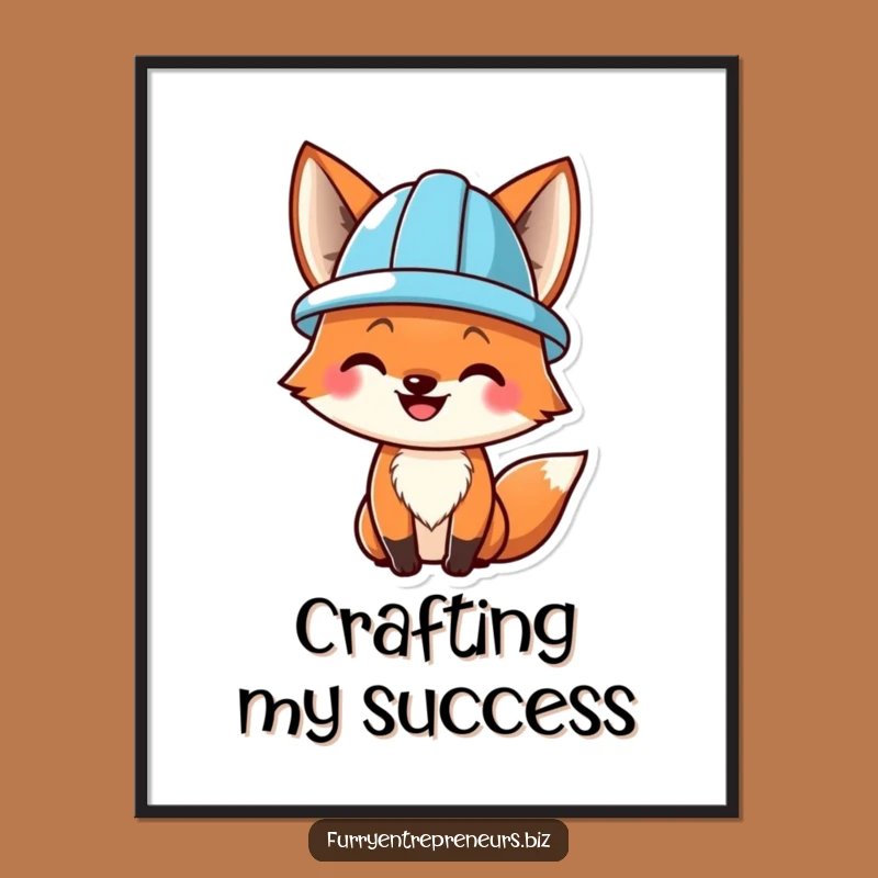 Funny Fox Hard Hat Print - Instant Construction Humor Download