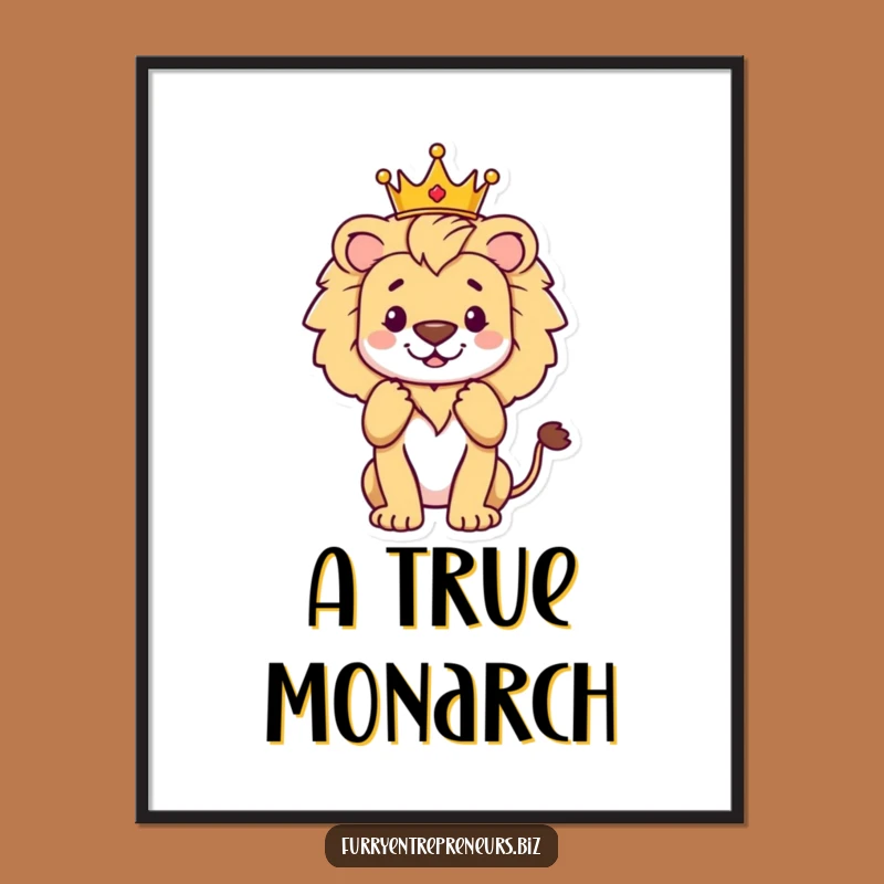 Funny Lion King of Applause Digital Art: Instant Royal Aura!