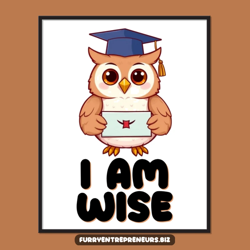 Funny Owl Graduation Digital Art - Wise Graduate Scene