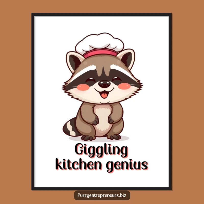 Funny Raccoon Chef Digital Art: Instant Culinary Critter Download for Your Walls