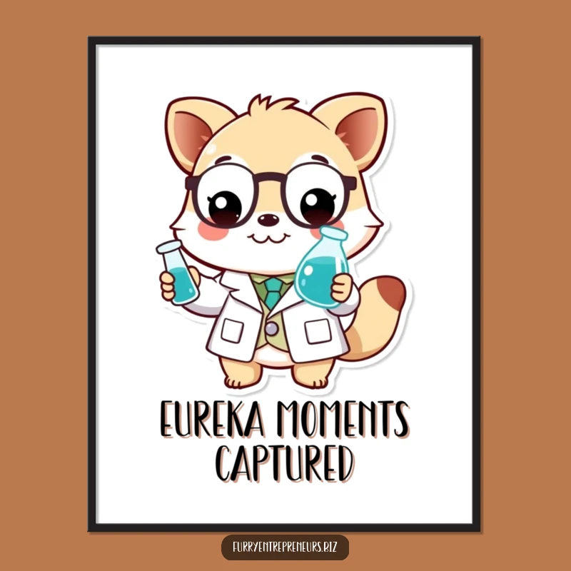 Funny Scientist Animal Digital Art: Intelligent Decor, A Hilarious Funny Gift!