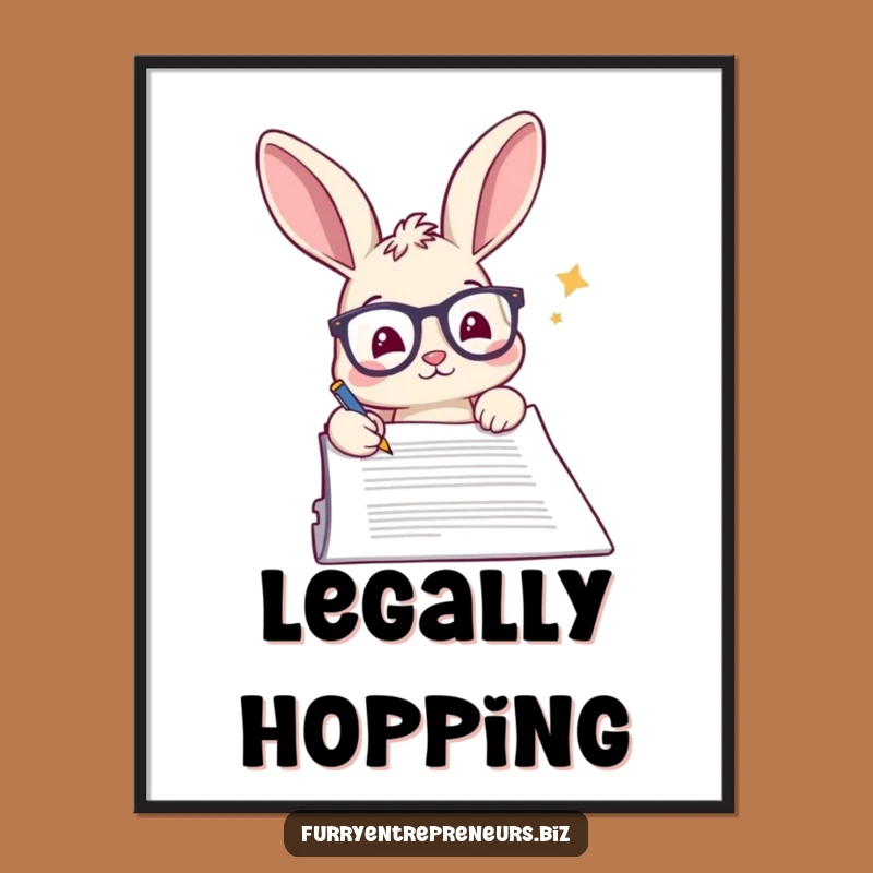 Funny Rabbit Glasses Document Digital Art: Instant Bureaucratic Humor!