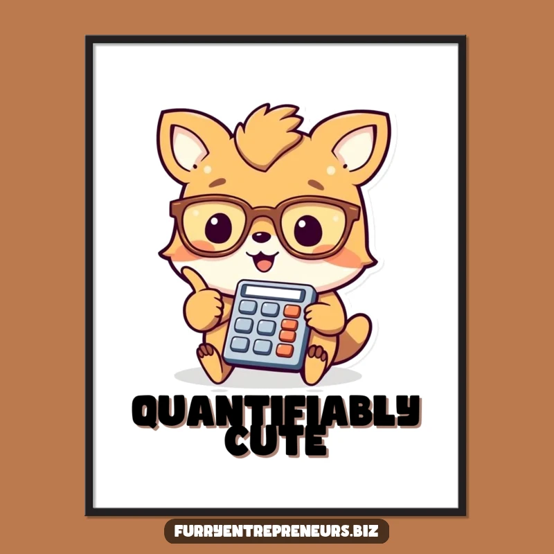 Funny Animal Accountant Digital Art Print: Cheerful office art, perfect funny gift.