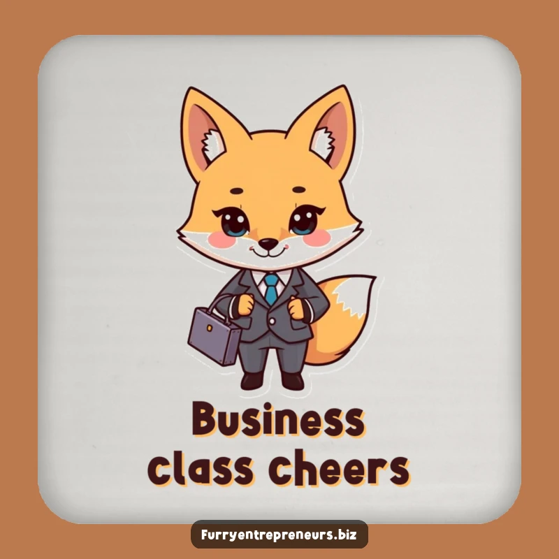 Funny Business Fox Coasters: Protect Surfaces with Professional Flair, Excellent Funny Gift