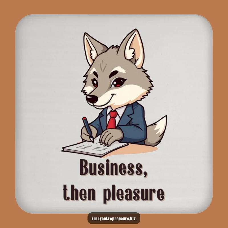 Funny Wolf Coaster - Protect Your Surface with Business Savvy