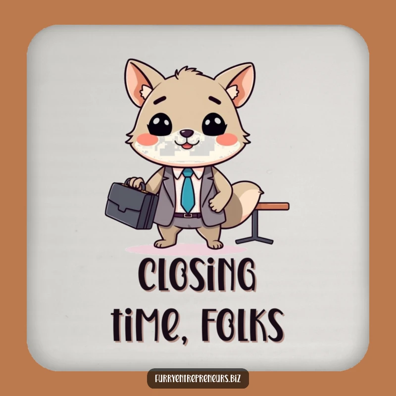Funny Animal Business Meeting Drink Coaster: Protect surfaces with humor, perfect funny gift.