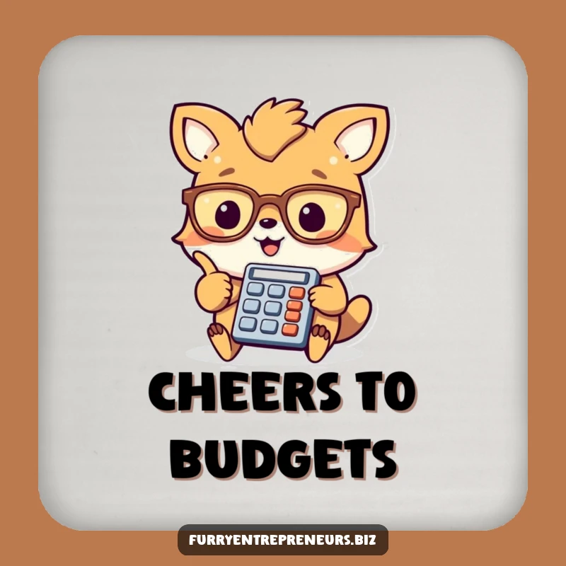 Funny Animal Accountant Drink Coaster: Protect surfaces with numbers, perfect funny gift.