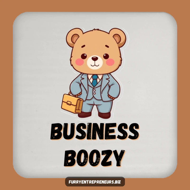 Funny Bear in Suit Drink Coaster - Protect Surfaces with Style