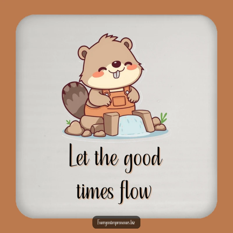 Funny Beaver Builder Dam Coaster - Protect Surfaces with Construction Flair