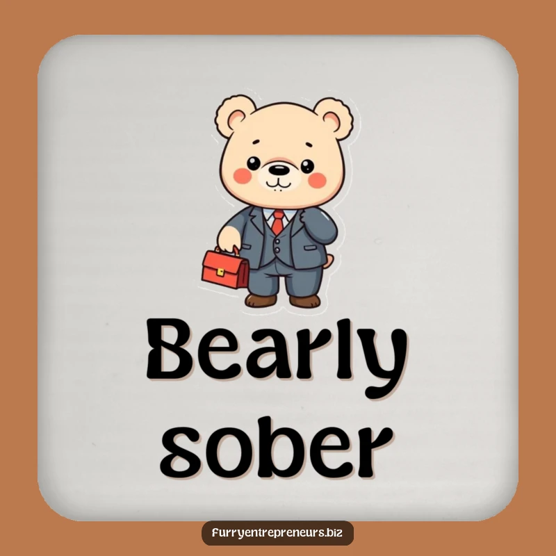 Funny Business Bear Coasters: Protect Surfaces with Professional, Hilarious Flair