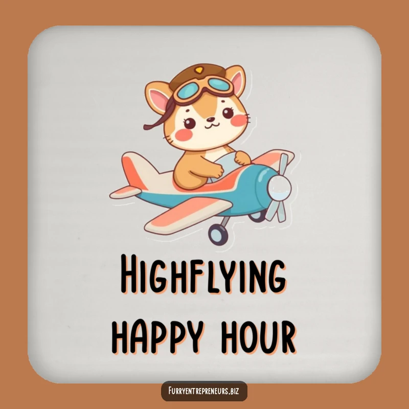 Funny Pilot Animal Coaster: Protect Surfaces, A Fun Funny Gift!
