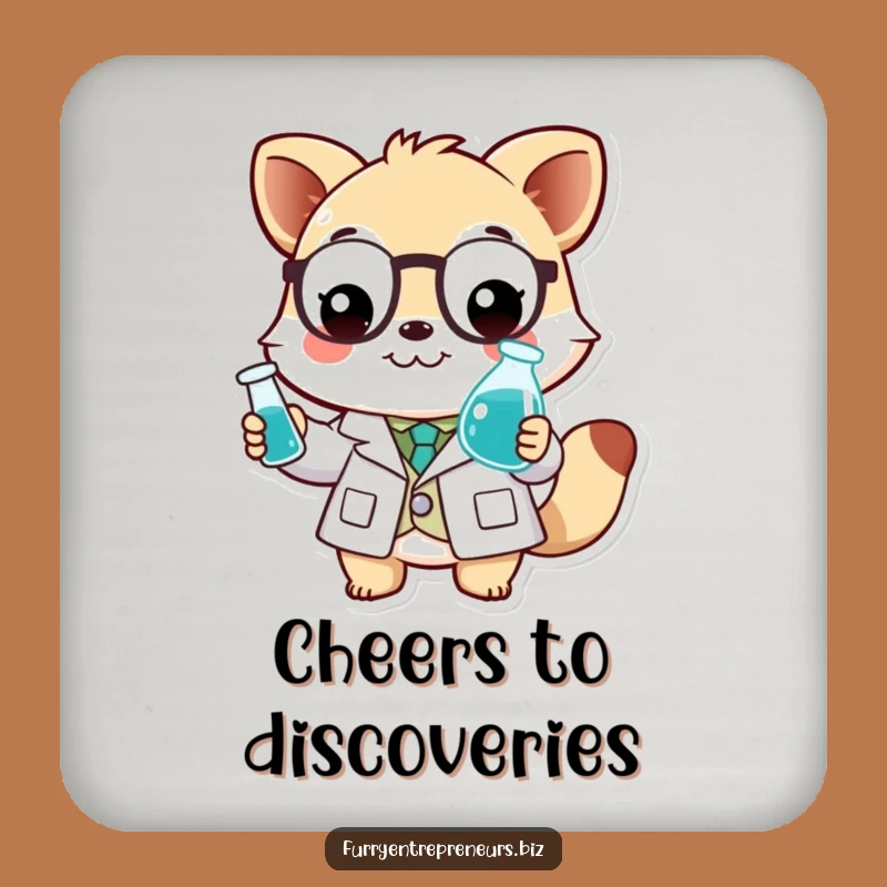 Funny Scientist Animal Coaster: Protect Surfaces, A Smart Funny Gift!