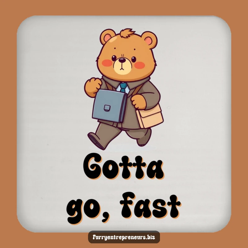 Funny Bear Business Coaster: Protect Surfaces with Determined Style
