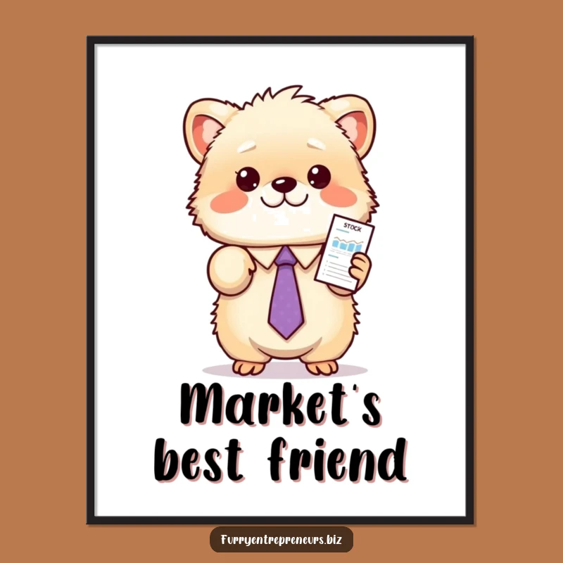Funny Animal Stock Poster: Tiny Chart Art, Insightful and Hilarious Decor Gift
