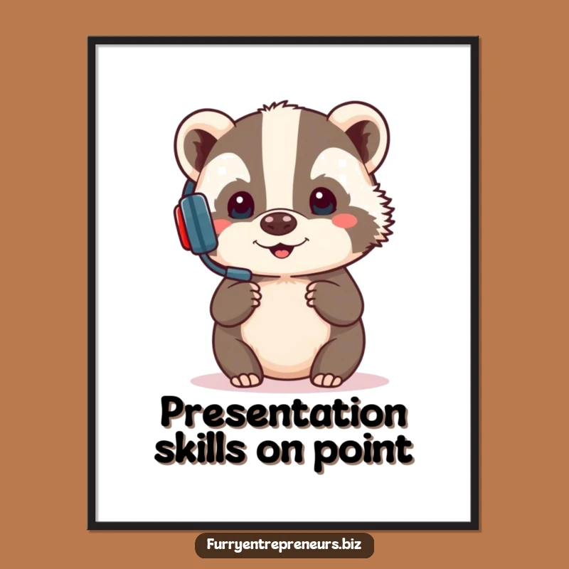 Funny Badger Presentation Poster: Hilarious Office Art for Ambitious Minds