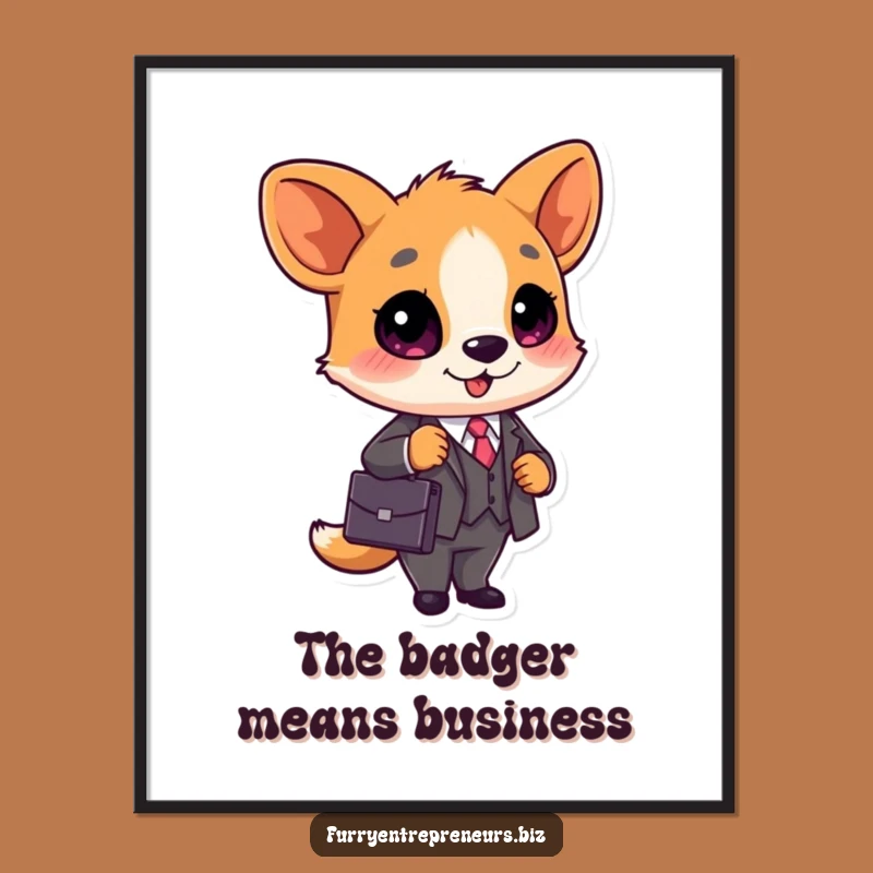 Funny Business Animal Poster: Corporate Charm, Artistic Funny Gift