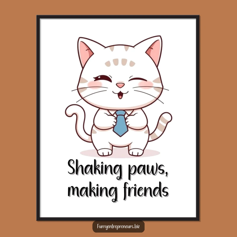 Funny Business Cat Poster: Dapper Feline Art for a Funny Gift!