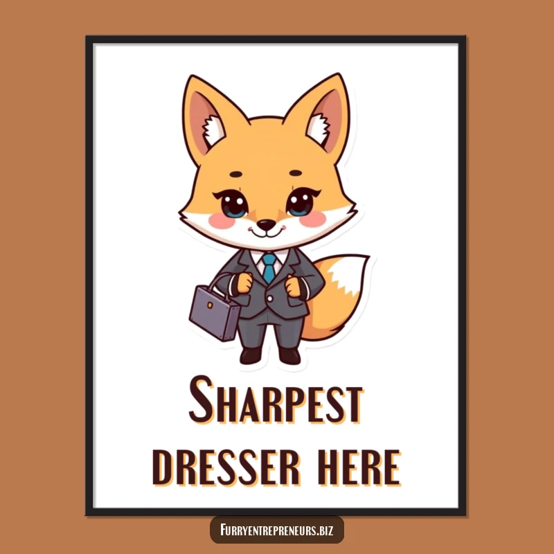 Funny Business Fox Poster: Inspire Your Workspace, Chic Funny Gift for Professionals