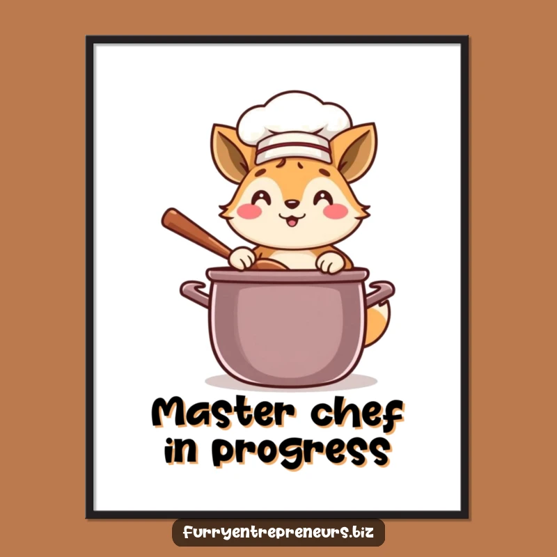 Funny Chef Animal Poster: Whimsical Kitchen Art, A Hilarious Funny Gift!