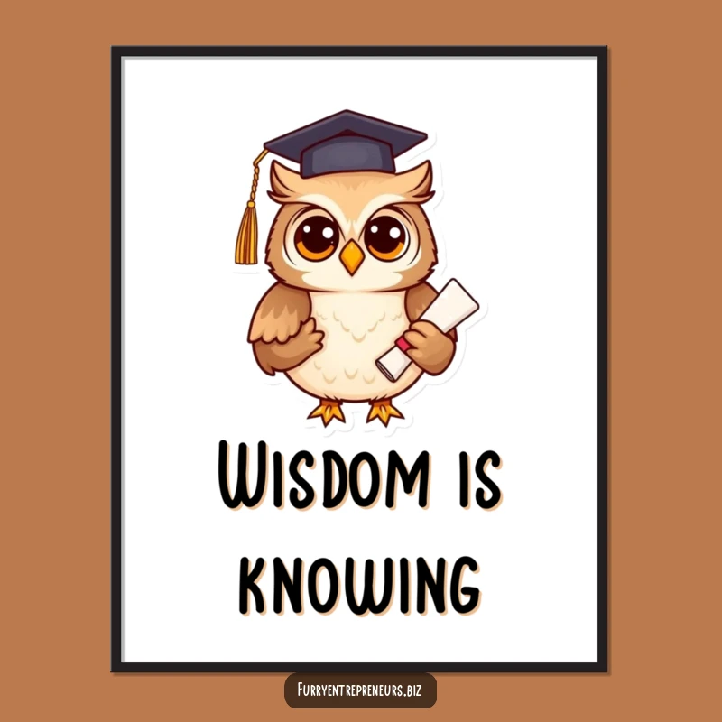 Funny Graduation Owl Poster: Wise Wall Art for a Funny & Smart Gift!