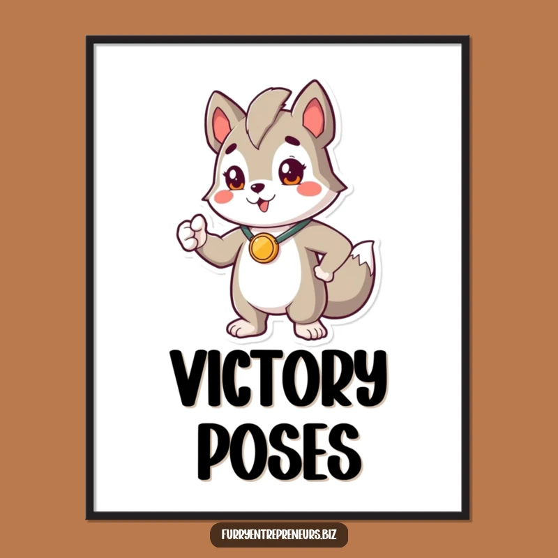 Funny Proud Animal Hero Poster: Motivational Medal Character Art Gift