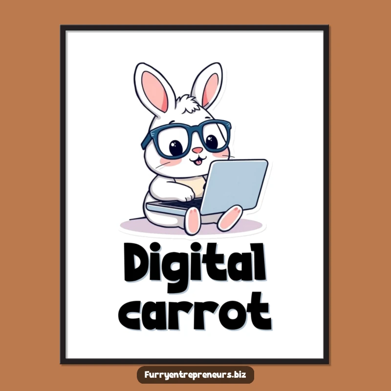 Funny Rabbit with Glasses Poster - Whimsical Wall Art for Creators