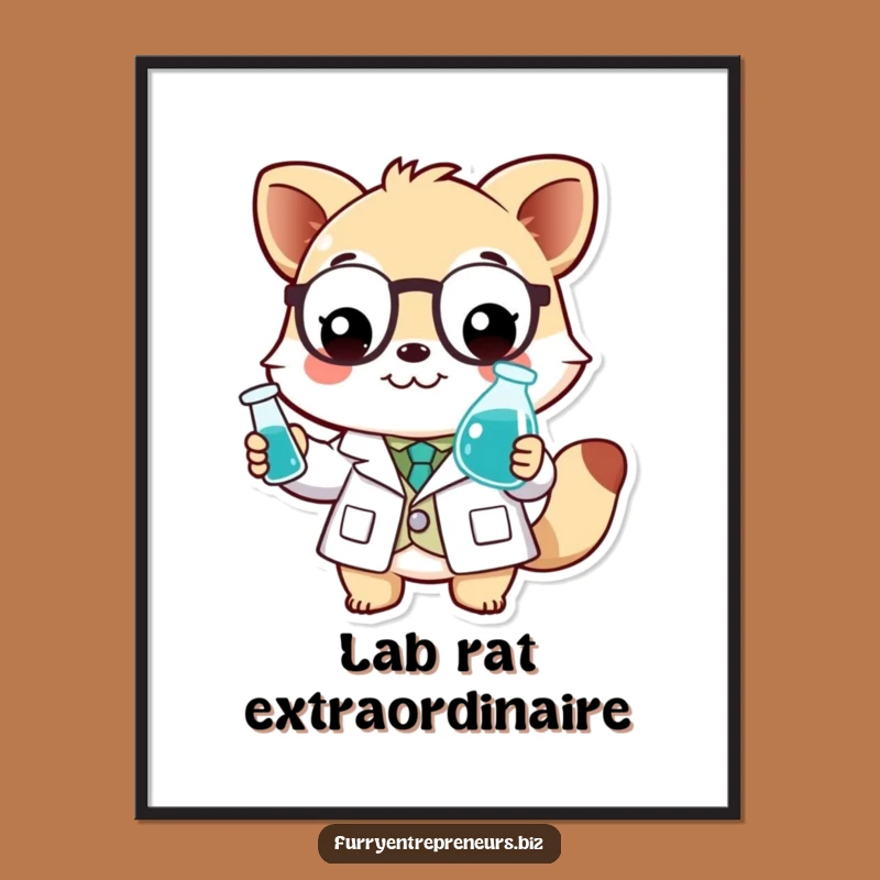 Funny Scientist Animal Poster: Lab Art, A Hilarious Funny Gift!