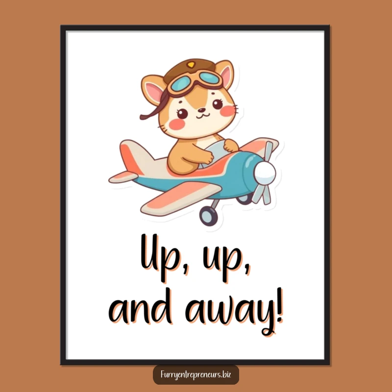 Funny Pilot Animal Poster: Airborne Art, A Hilarious Funny Gift!