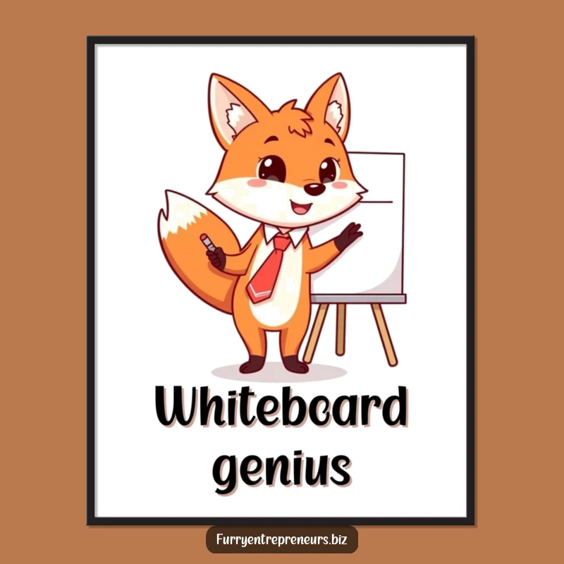 Funny Fox Tie Whiteboard Poster: Decorate with Ideas!