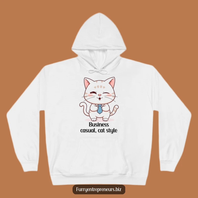 Funny Business Cat Hoodie: Cozy Dapper Feline Sweatshirt, Perfect Gift!