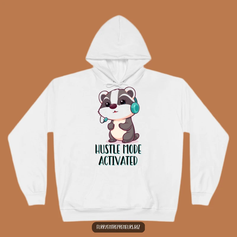 Cozy Funny Badger Presentation Hoodie: Stay Focused with This Determined Critter Design