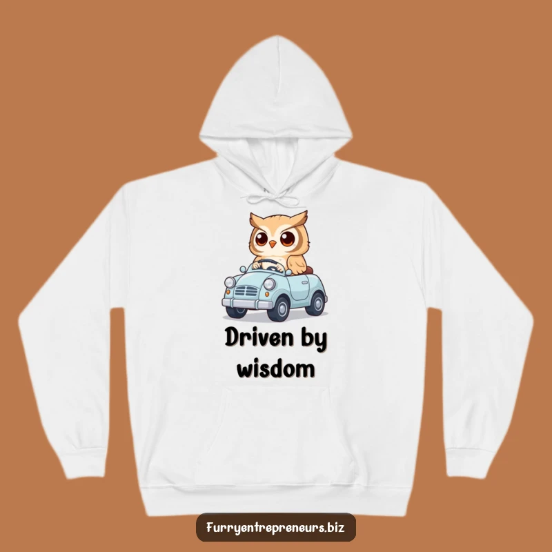Funny Owl Driving Car Hoodie - Cozy Cute Animal Adventure Gift