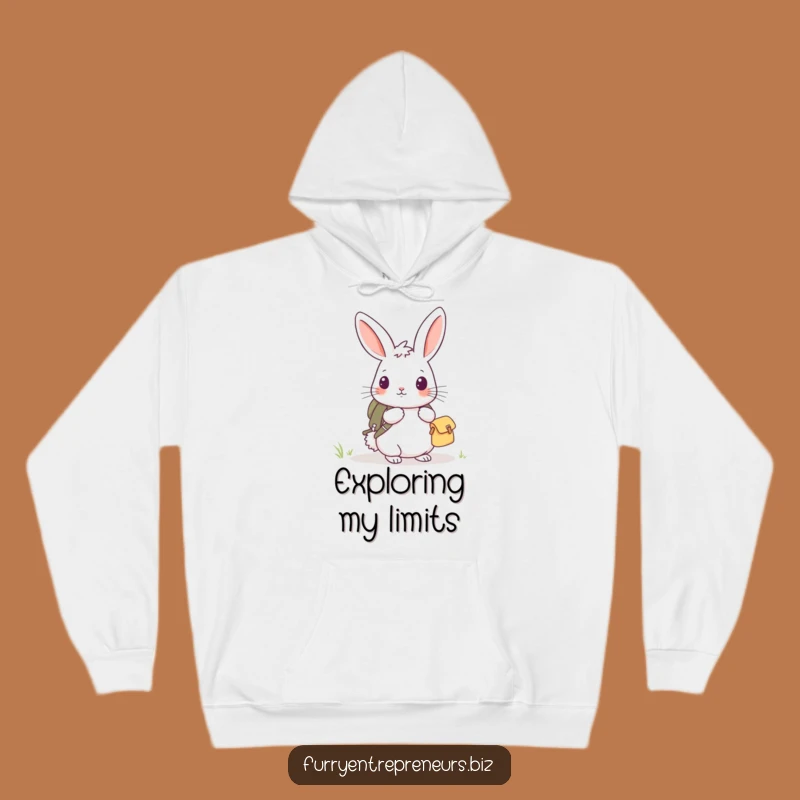 Funny Rabbit Explorer Hoodie - Cozy Backpack Adventure Wear