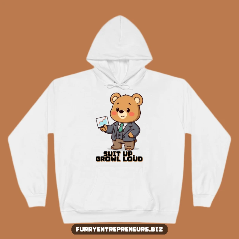 Funny Bear Business Graph Hoodie: Stay Warm & Hilarious!