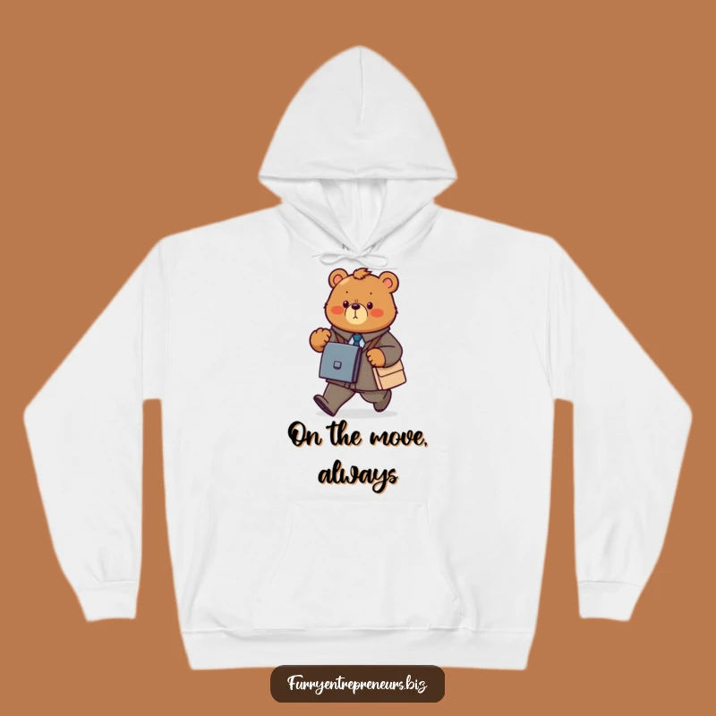 Funny Bear Business Hoodie: Determined Comfort & Power Walker Gift