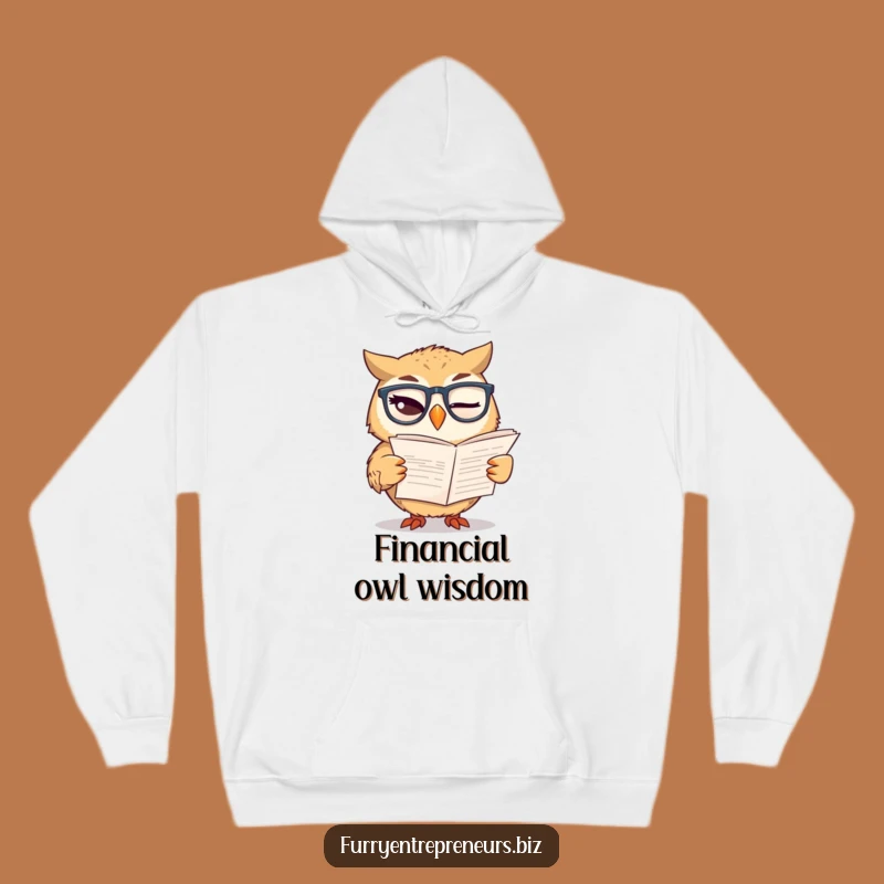 Funny Owl Scholar Hoodie: Winking Owl Glasses & Report, Cozy Funny Gift!