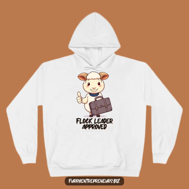 Funny Sheep Briefcase Thumbs Up Hoodie: Cozy Confidence!