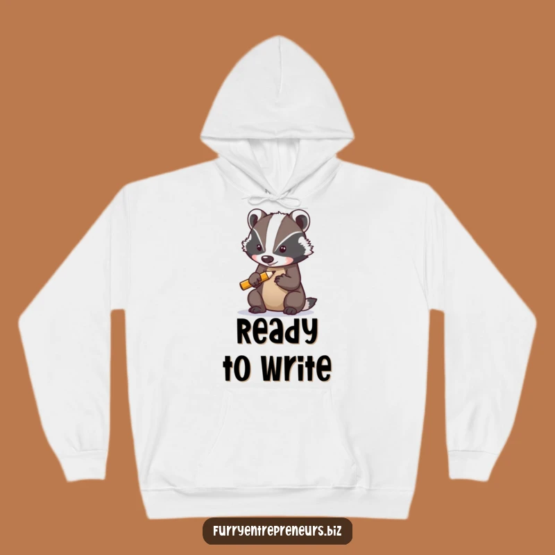 Cozy Funny Hoodie: Badger's Pencil Prep - Warm & Determined Gift!