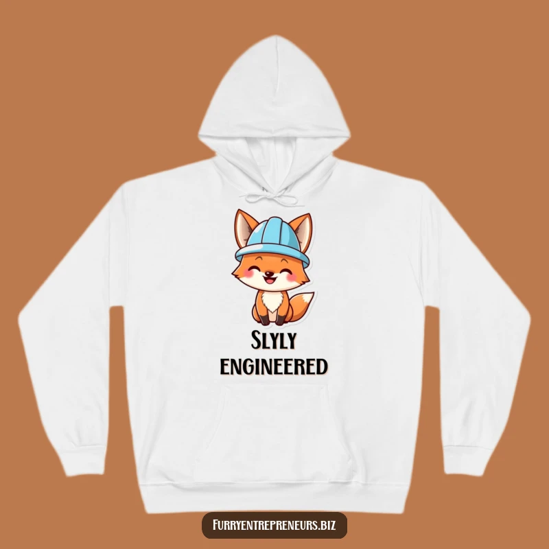 Funny Fox Hard Hat Hoodie - Cozy Construction Humor Gift