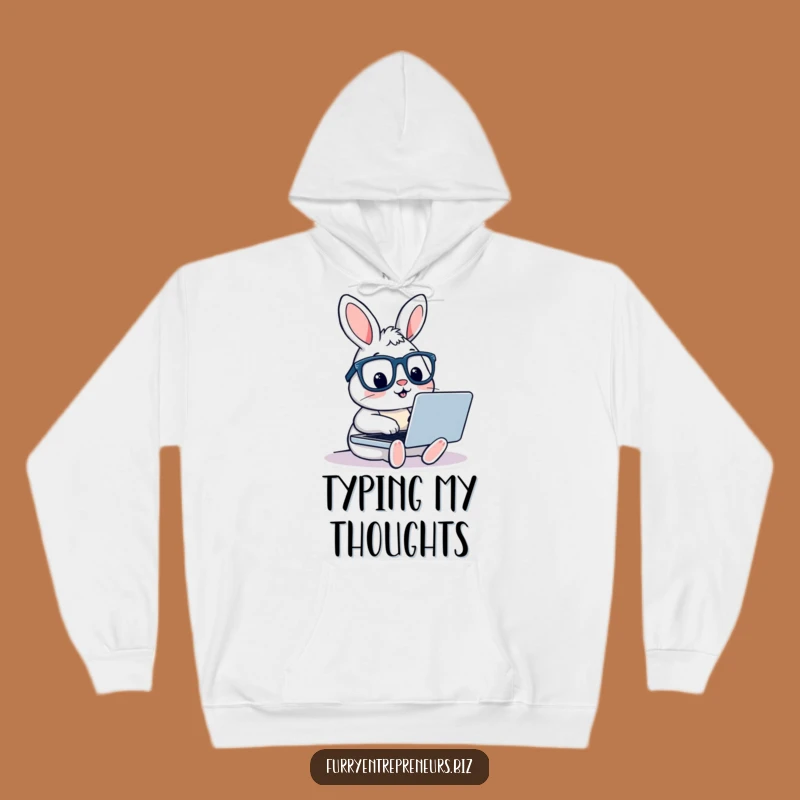 Funny Rabbit with Glasses Hoodie - Cozy Gear for Digital Denizens