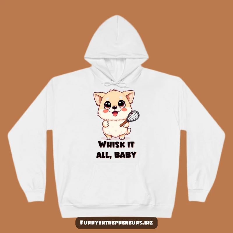 Funny Whisking Dog Hoodie: Cozy Fluffy Pup with Whisk, Ultimate Funny Gift for Pet Parents