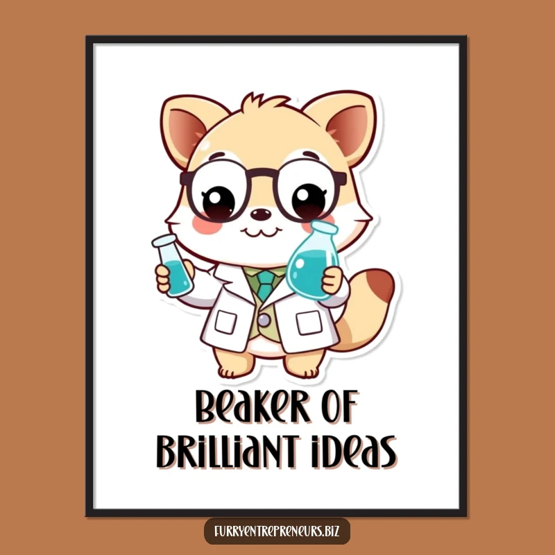 Free Printable Wall Art: Funny Scientist Animal Conducting Whimsical Experiments