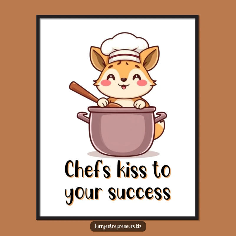 Free Printable Wall Art: Funny Chef Animal Cooking Up Whimsical Kitchen Decor