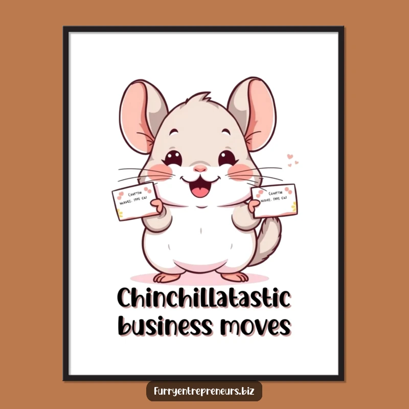 Free Printable Wall Art: Funny Chinchilla Business Card Design, Downloadable & DIY Decor