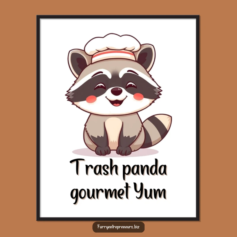 Free Printable Raccoon Chef Art: Giggling Gourmet Downloadable Decor